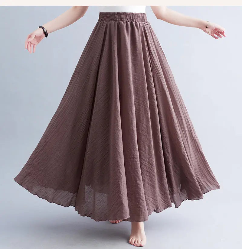 Lady Literature Plus Size Cotton Linen Skirt Aurélia