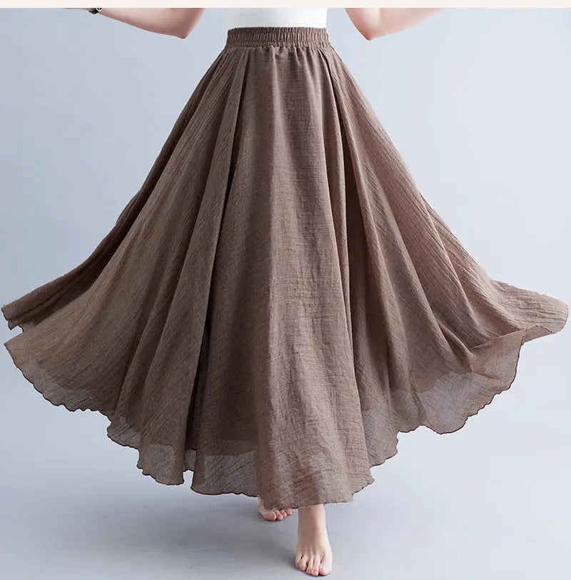 Lady Literature Plus Size Cotton Linen Skirt Aurélia