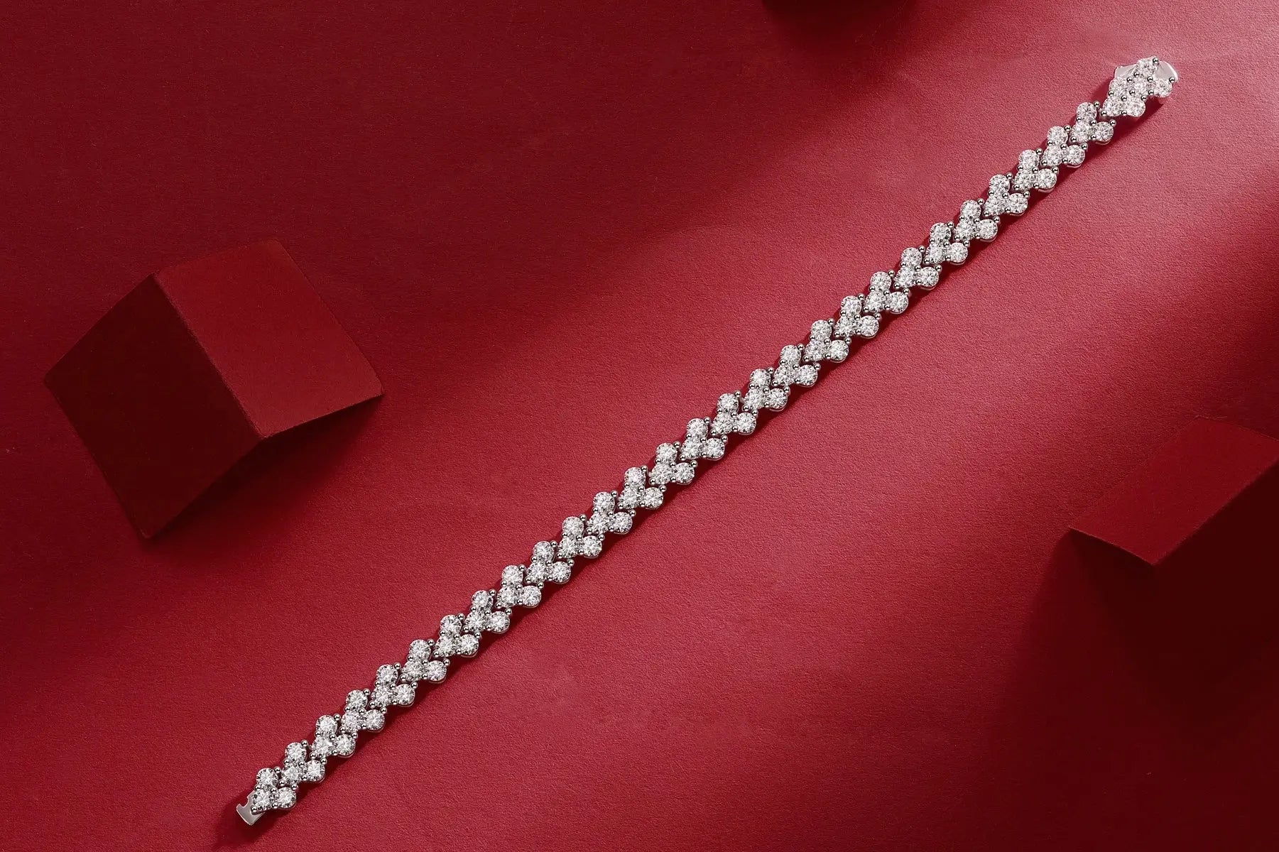 Platinum Bracelet Moissanite, S925 Aurélia