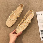 Nude Apricot Gentle Rivet Fairy Mary Jane Mesh  Summer Sandals Aurélia