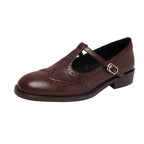 Retro Round Head T Shape Mary Jane Shoes Women Aurélia