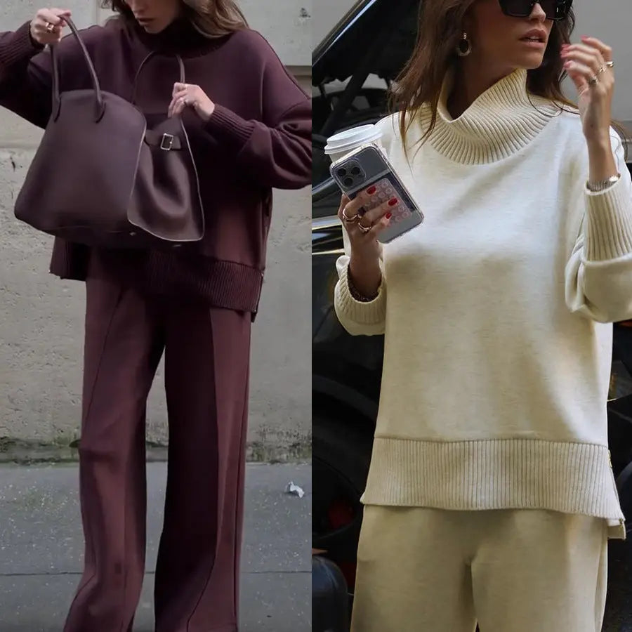 Oversized Sweater And Loose Pockets Trousers Set Aurélia