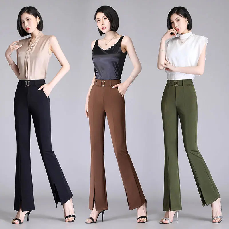 Split Flare High Waist Slimming Pants Aurélia