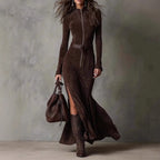 Cowboy Zip Up Split-Side Dress Aurélia