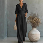 Waist-cinched V-neck Jumpsuit Aurélia
