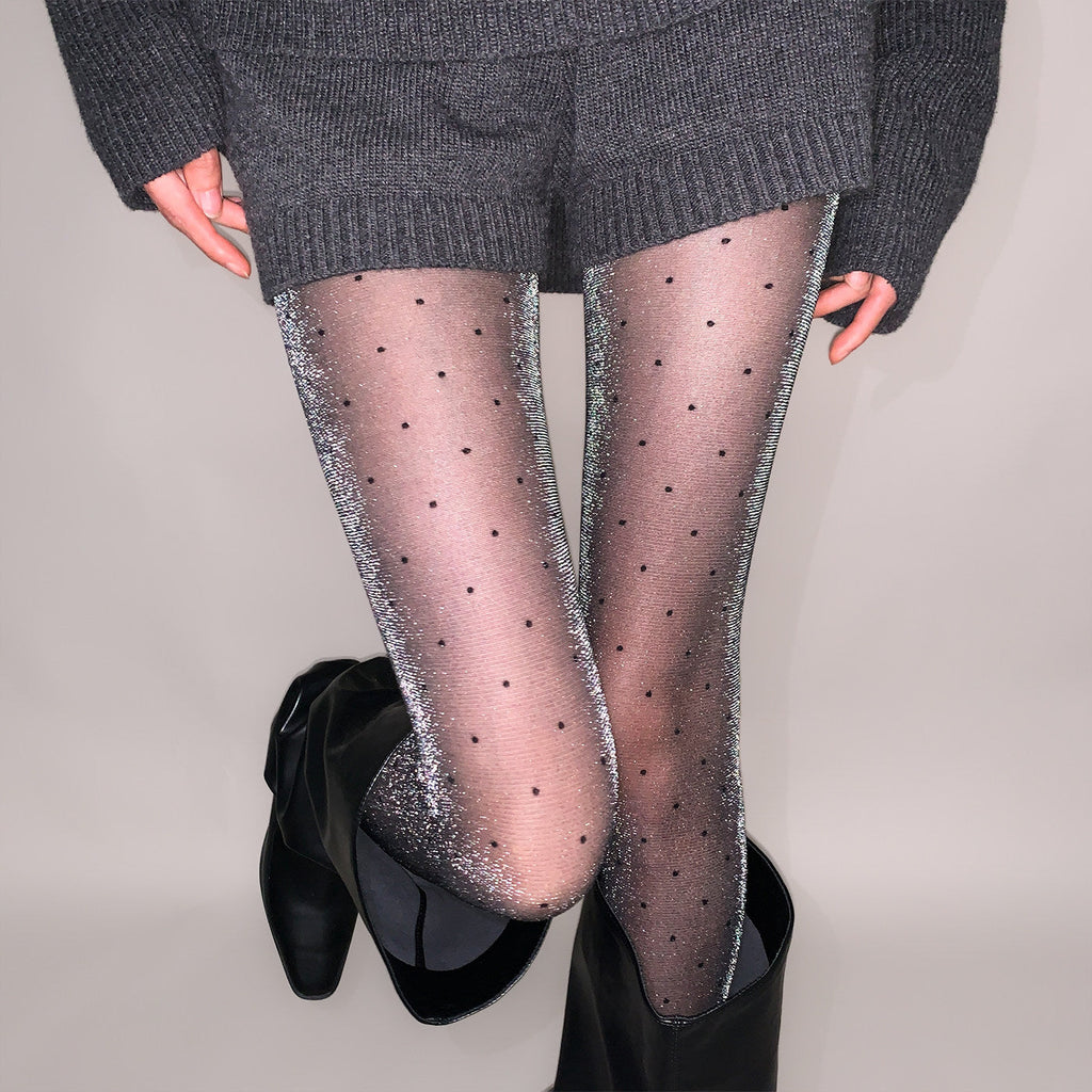 Glitter Tights With Polka Dots For Night Out & Party Looks Aurélia