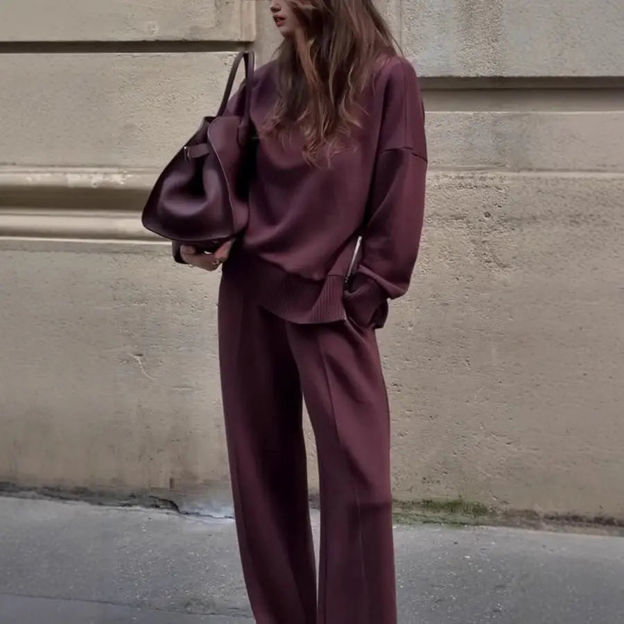Oversized Sweater And Loose Pockets Trousers Set Aurélia