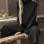 High Neck Sweater And Ankle Length Pant 2-pcs Suits Knitted Aurélia
