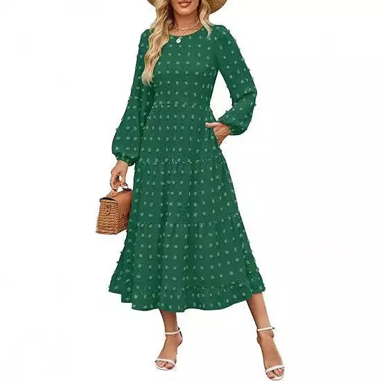 Round Neck Long Sleeve Dress Aurélia