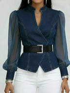 Denim Wrap Top Aurélia