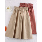 Cotton Linen Utility Skirt With Pockets Aurélia
