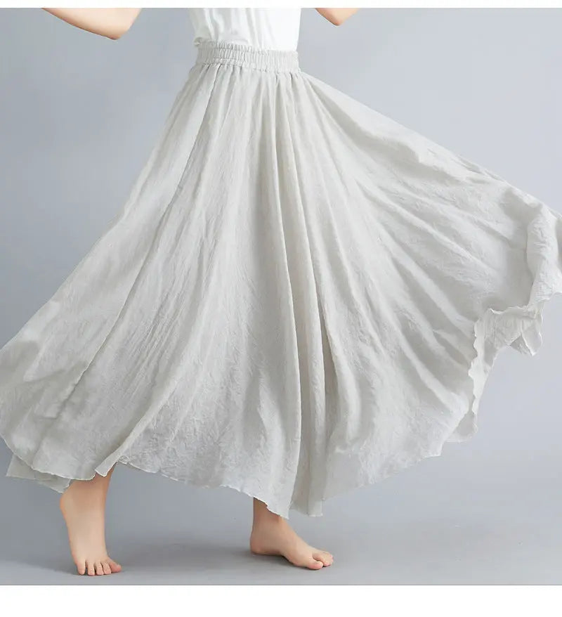 Lady Literature Plus Size Cotton Linen Skirt Aurélia