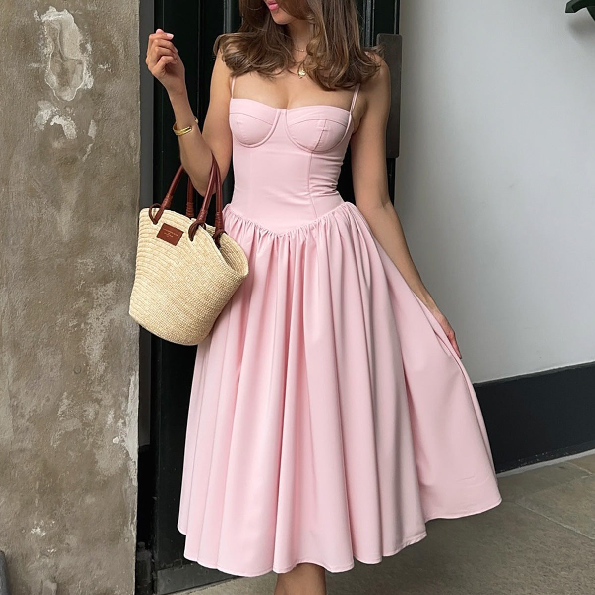 Spicy Slip Dress With Waist-Cinching Design, Slimming Backless Style For Women Aurélia