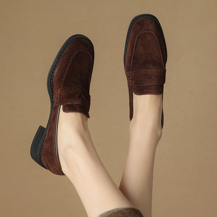 Sheepskin Chunky Heel Pumps Women Spring Concise Aurélia