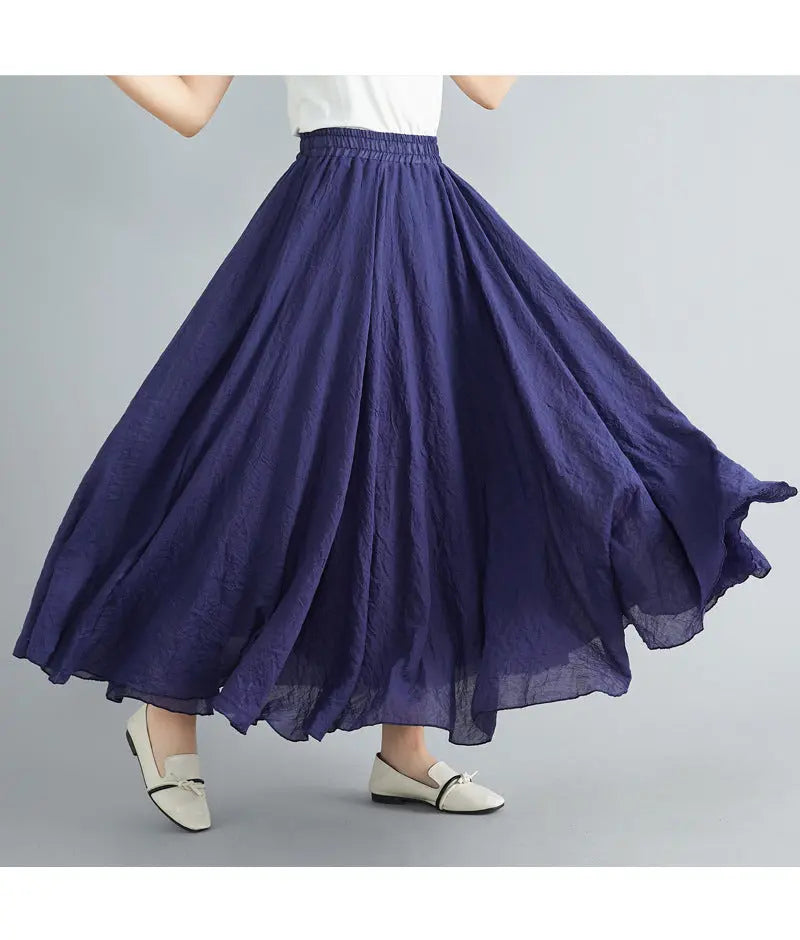Lady Literature Plus Size Cotton Linen Skirt Aurélia