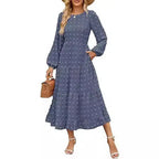 Round Neck Long Sleeve Dress Aurélia
