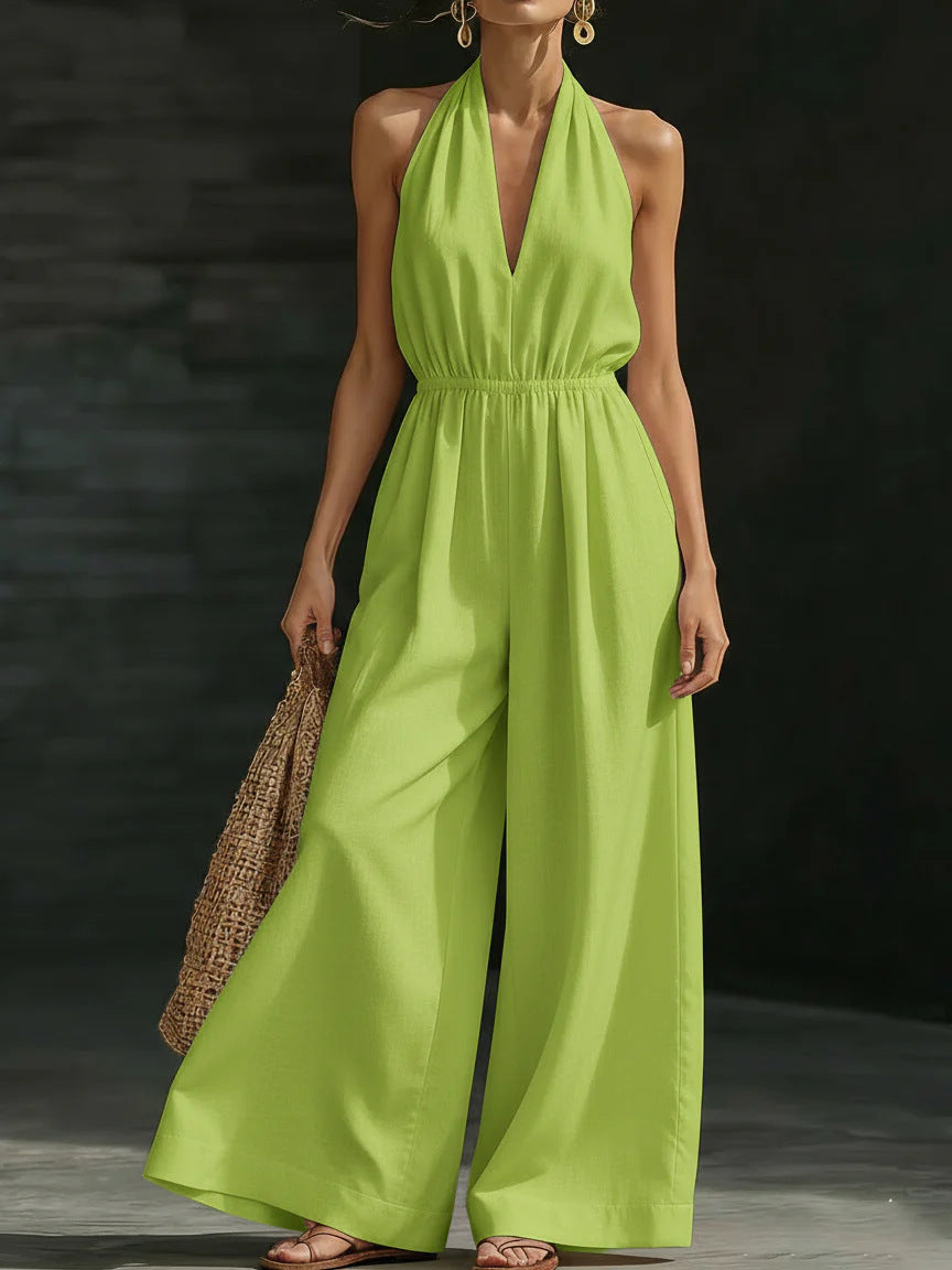 V-neck Halter Neck Jumpsuit For Women Aurélia