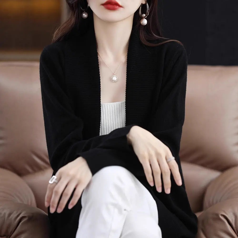 Lapel Mid-length Long-sleeves Sweater Aurélia