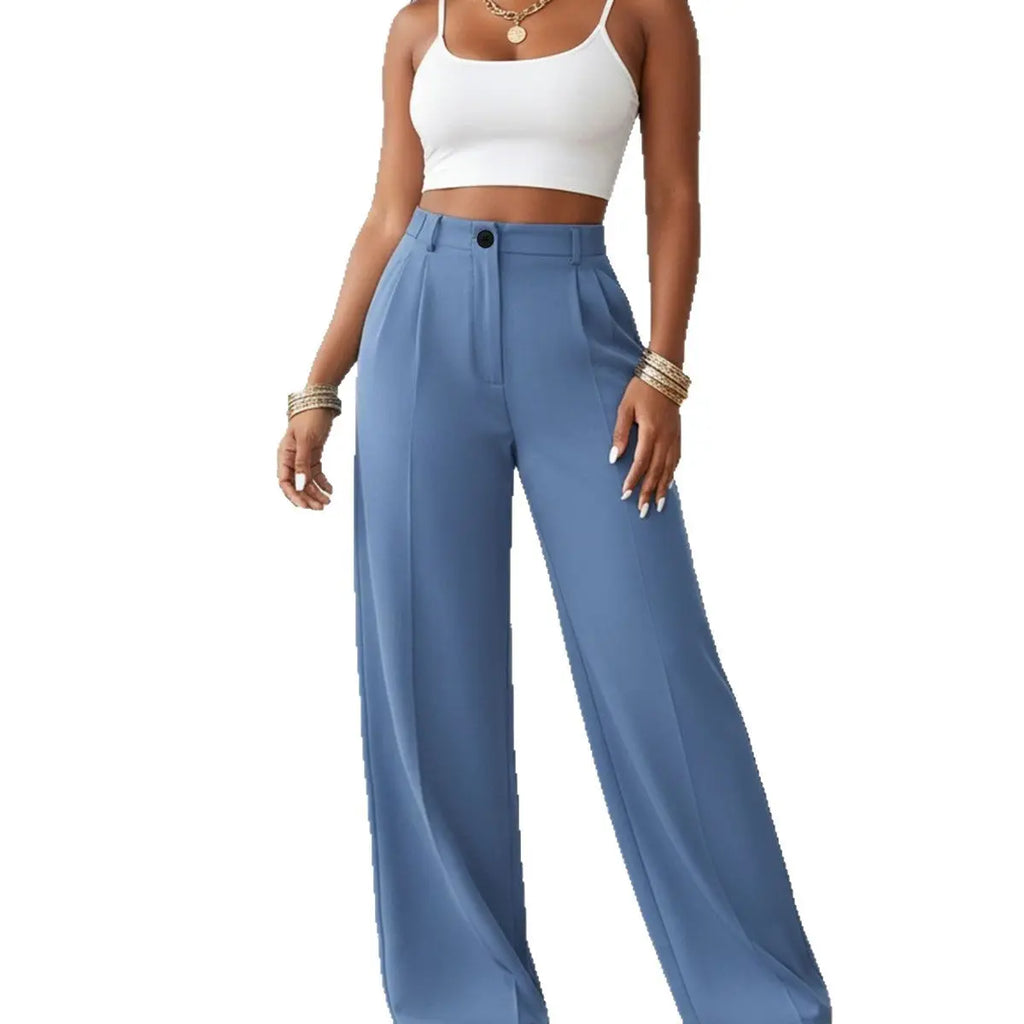 American-style Versatile  Draping Straight-leg Pants Aurélia