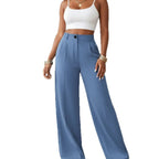 American-style Versatile  Draping Straight-leg Pants Aurélia