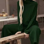 High Neck Sweater And Ankle Length Pant 2-pcs Suits Knitted Aurélia