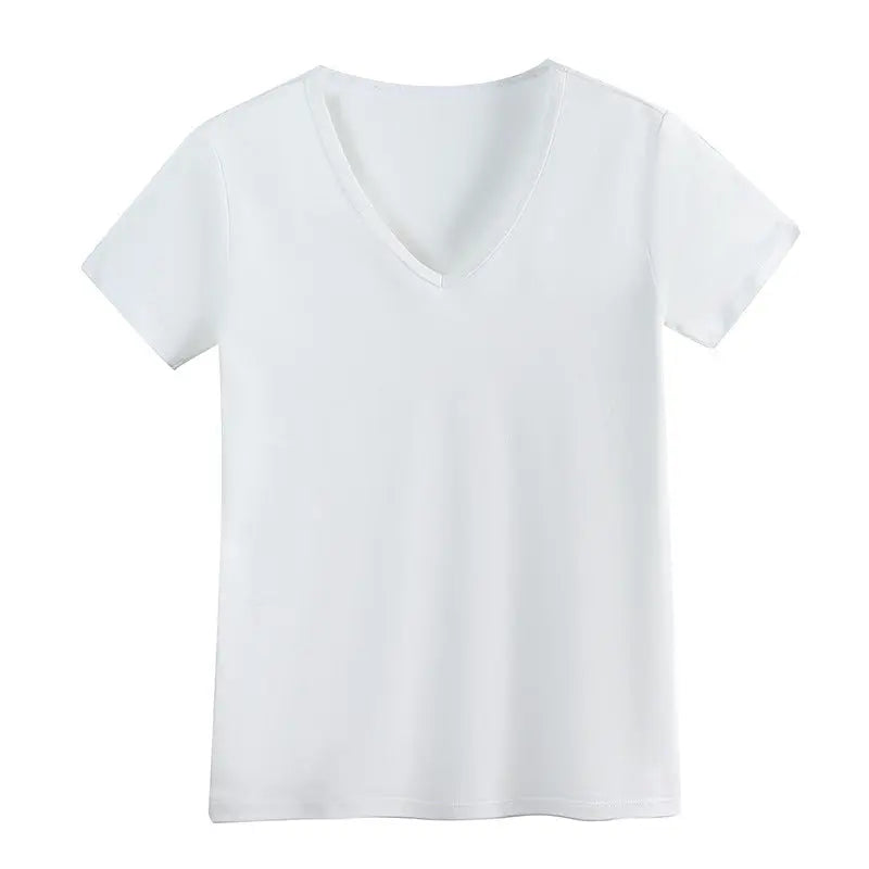 V-neck Short-sleeve Top -100% Cotton Aurélia