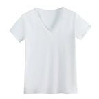V-neck Short-sleeve Top -100% Cotton Aurélia