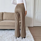 Plaid Slightly High Waist Trousers Aurélia