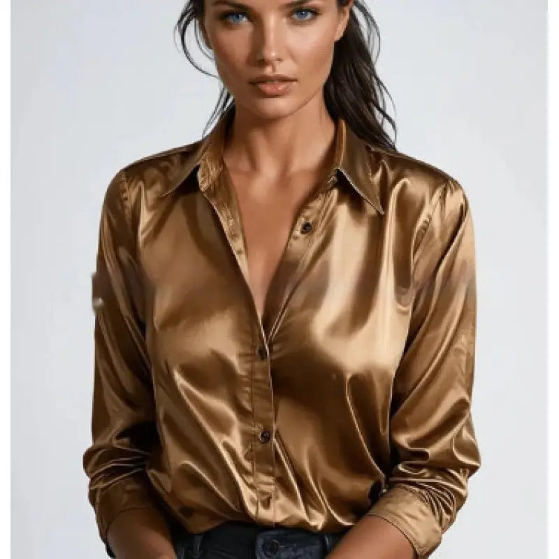 Silky-Feel Loose-Fit Shirt Aurélia