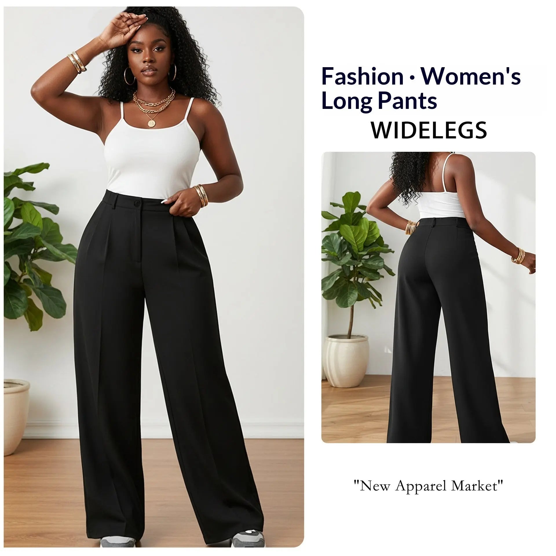 American-style Versatile  Draping Straight-leg Pants Aurélia