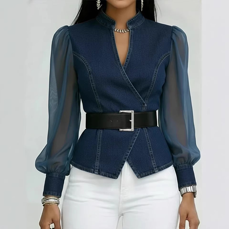 Denim Wrap Top Aurélia