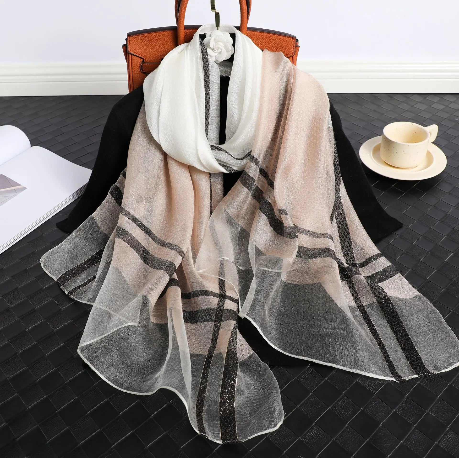 Silk Plaid Scarf Aurélia