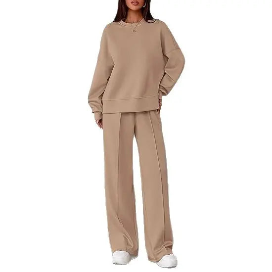 Long-sleeve And Straight Leg Pants Set Aurélia