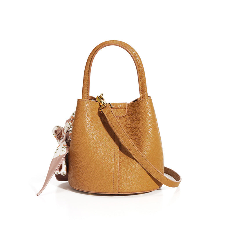 Genuine Leather Advanced Texture  Women Bucket Bags