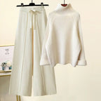 Sweater Lace-up Drooping Wide Leg Pants Suit Aurélia