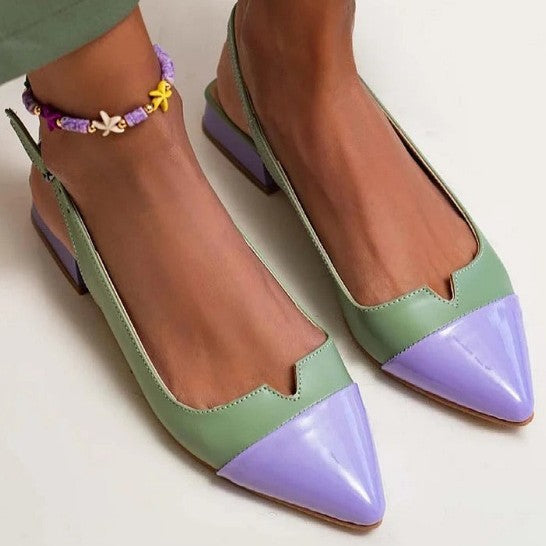 Spring Summer Women's Flat Bottom Pumps Low Heel Shoes Aurélia