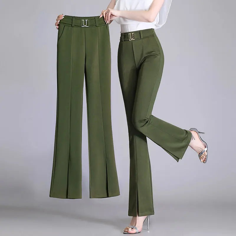 Split Flare High Waist Slimming Pants Aurélia