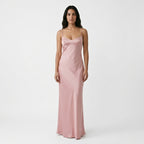 Blush Satin Maxi Dress