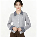 Plaid Knitted Sweater Aurélia