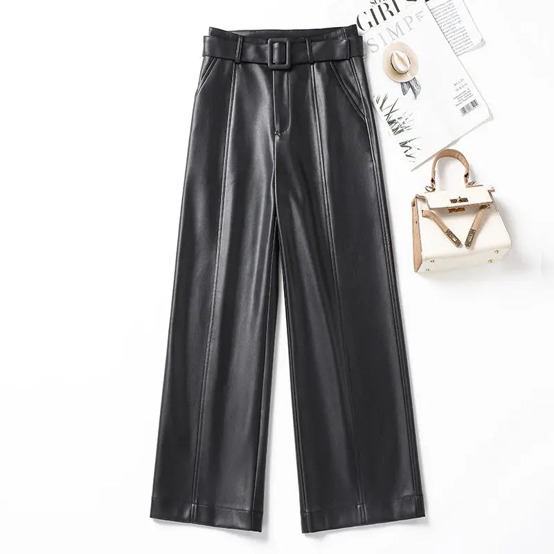 Leather pants Straight-Leg Aurélia