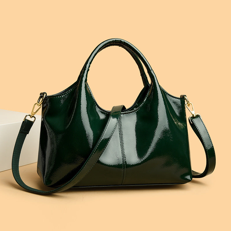 Premium Glossy Leather Trendy Commuter Bag