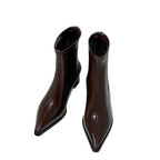 Women's Retro Soft Leather Ankle Boots With Back Zip Aurélia
