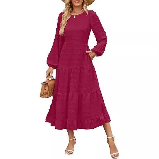 Round Neck Long Sleeve Dress Aurélia
