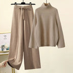 Sweater Lace-up Drooping Wide Leg Pants Suit Aurélia