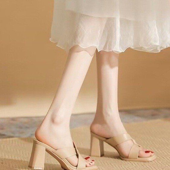 Fashion Open Toe Chunky Heel High Sandals Aurélia