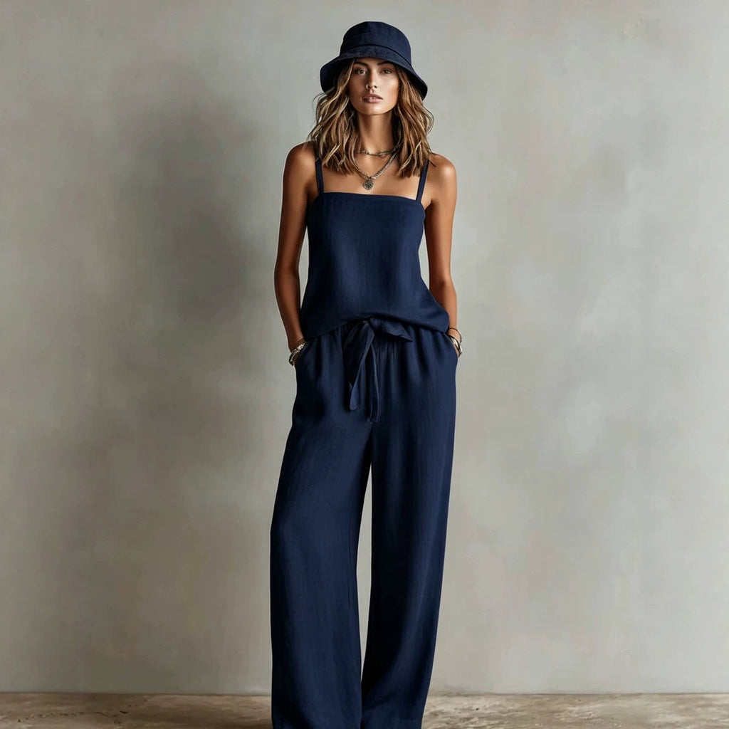 Suspender Wide-Leg Pants Set Aurélia