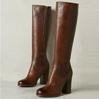 Womens Stylish Plus-size Boots With A Side Zipper And Chunky High Heel Aurélia