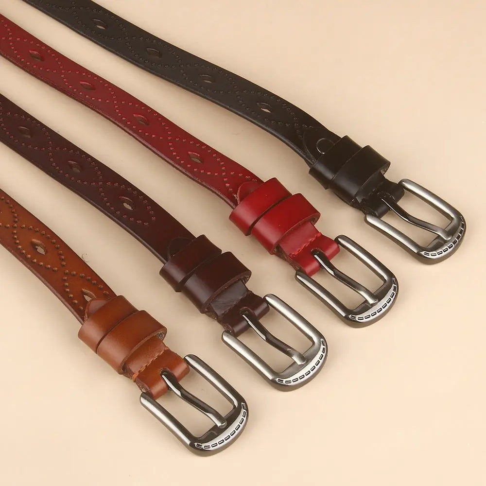 Vintage Hollow Belt Cowhide Leather Aurélia