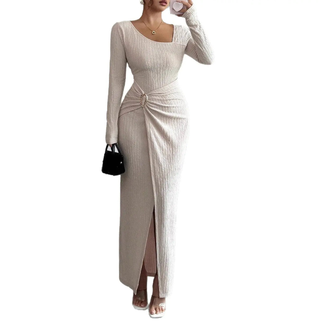Knitted Texture Long Sleeve Dress Aurélia