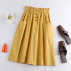 Cotton Linen Utility Skirt With Pockets Aurélia